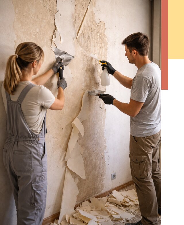 Снятие старых обоев в Богородицке от 5610 руб. под ключ недорого | ОТДЕЛОЧНИК-Бгд