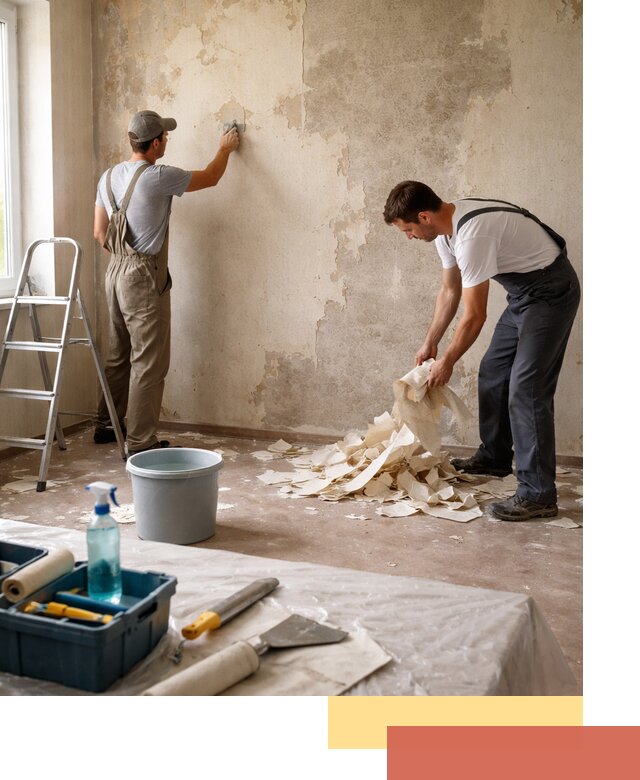 Снятие старых обоев в Богородицке быстро и качественно