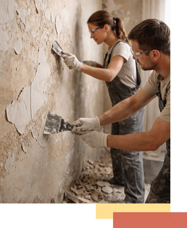 Снятие старой шпаклевки и подготовка поверхностей в Богородицке