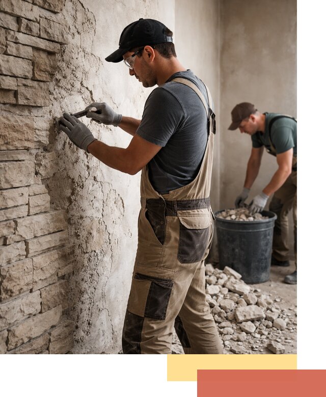 Демонтаж декоративного камня в Богородицке профессионально и безопасно