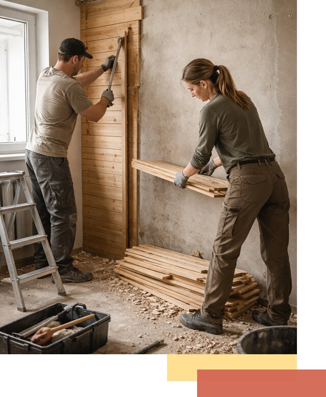 Демонтаж вагонки со стен в Богородицке — профессиональный демонтаж