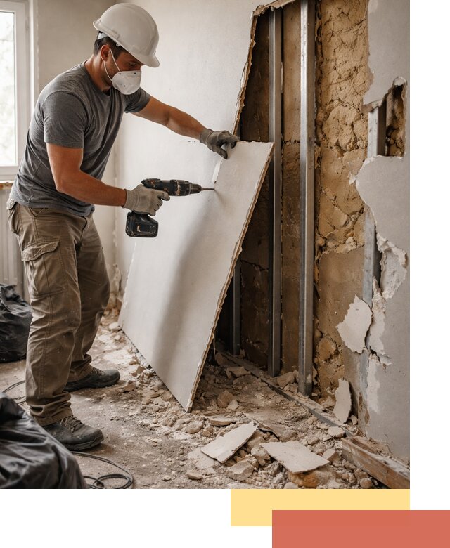 Демонтаж гипсокартона со стен в Богородицке качественно и быстро