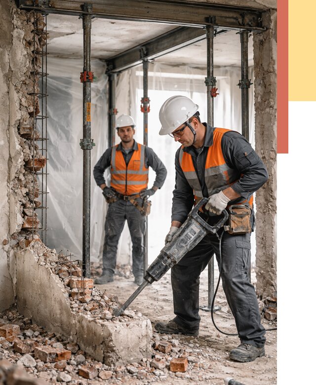 Снос несущих стен в Богородицке от 10953 руб. — демонтаж несущей стены под ключ | ОТДЕЛОЧНИК-Бгд