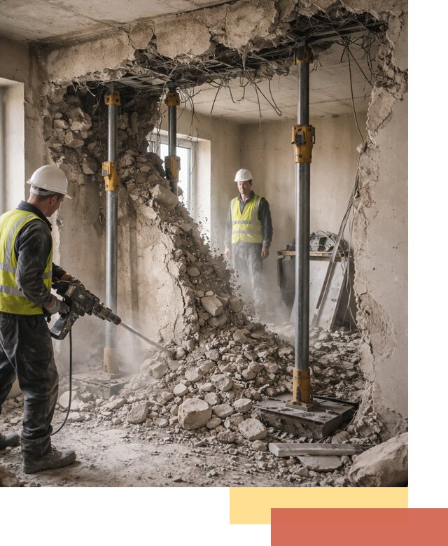 Снос несущих стен в Богородицке с гарантией безопасности и качества