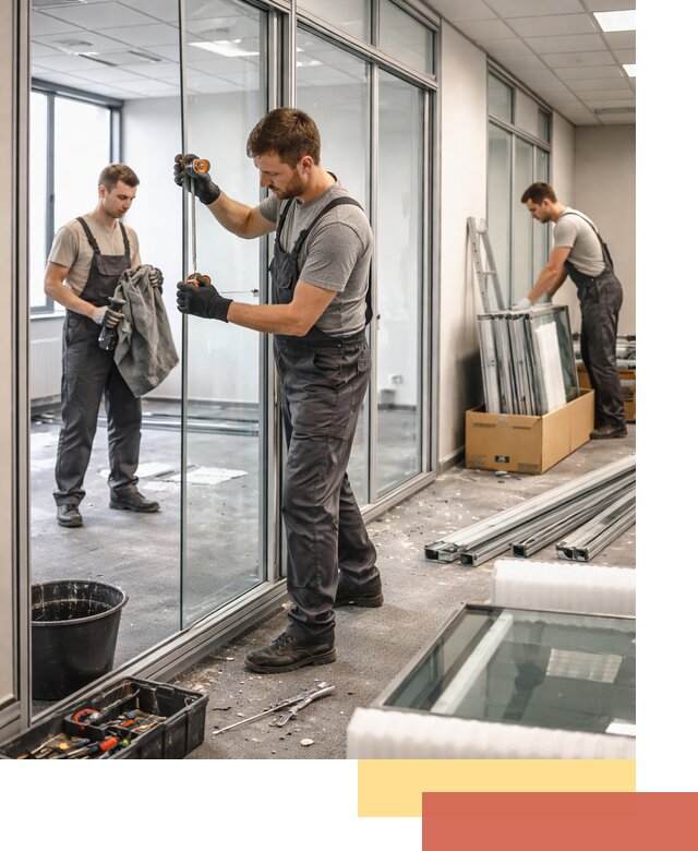 Демонтаж стеклянных перегородок в Богородицке быстро и безопасно