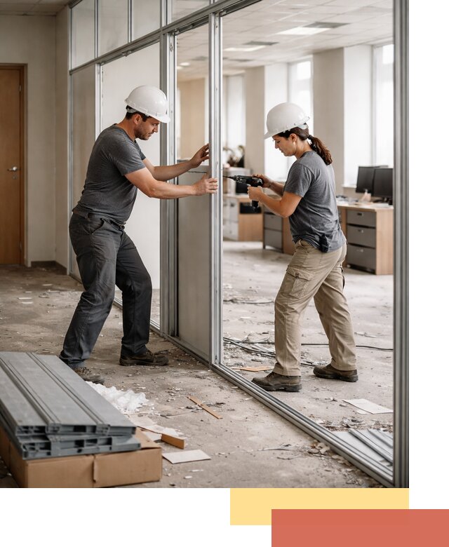 Демонтаж алюминиевых перегородок в Богородицке быстро и аккуратно