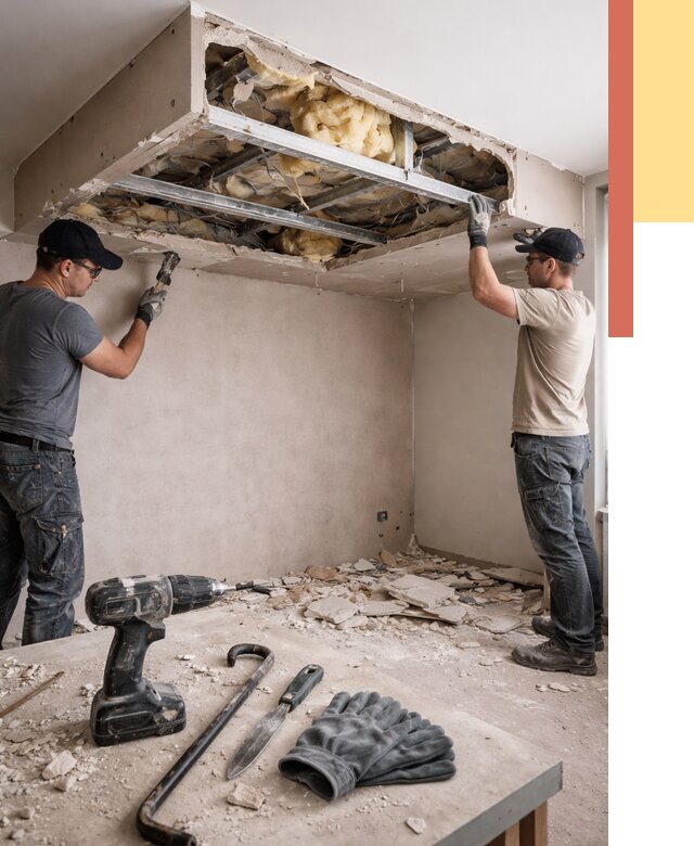 Демонтаж короба из гипсокартона в Богородицке от 1624 руб. — быстро и недорого | ОТДЕЛОЧНИК-Бгд