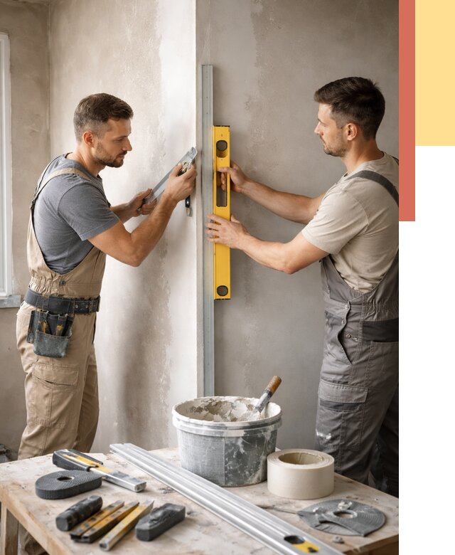 Выведение углов стен в Богородицке от 1977 руб. быстро и недорого | ОТДЕЛОЧНИК-Бгд