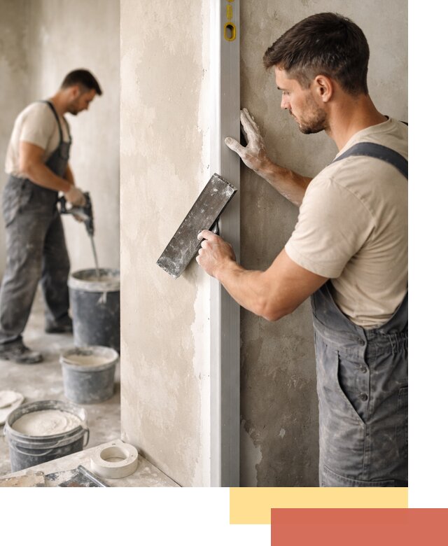 Выведение углов стен в Богородицке: монтаж и оштукатуривание