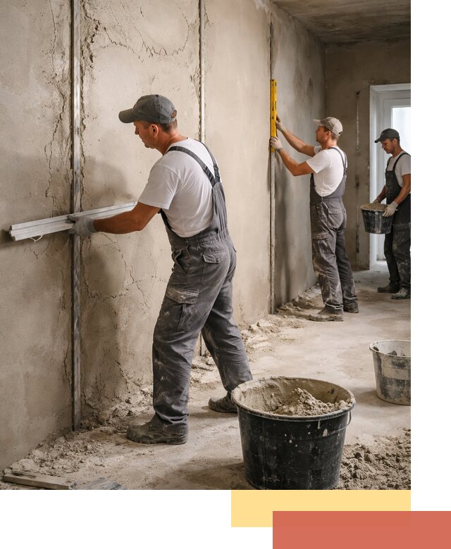 Штукатурка стен по маякам в Богородицке — точная и ровная поверхность