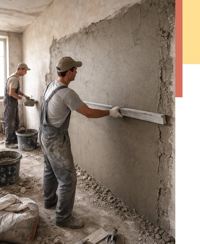 Цементная штукатурка стен в Богородицке от 4809 руб/м2 — быстро и недорого | ОТДЕЛОЧНИК-Бгд