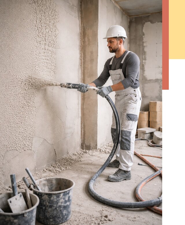 Машинная штукатурка стен в Богородицке под ключ от 6946 руб./м2 | ОТДЕЛОЧНИК-Бгд