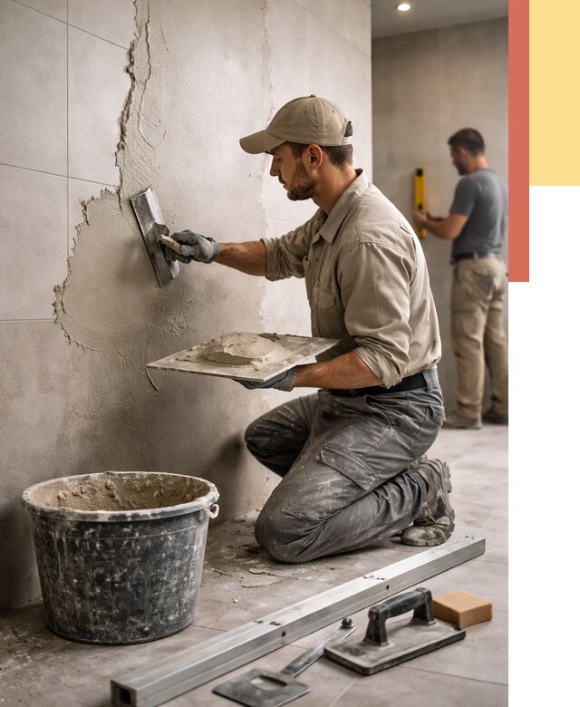 Штукатурка стен в ванной в Богородицке от 4809 руб./м² — выравнивание под ключ | ОТДЕЛОЧНИК-Бгд