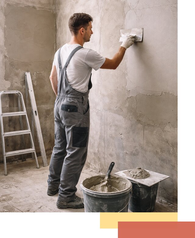 Штукатурка стен в ванной под ключ в Богородицке