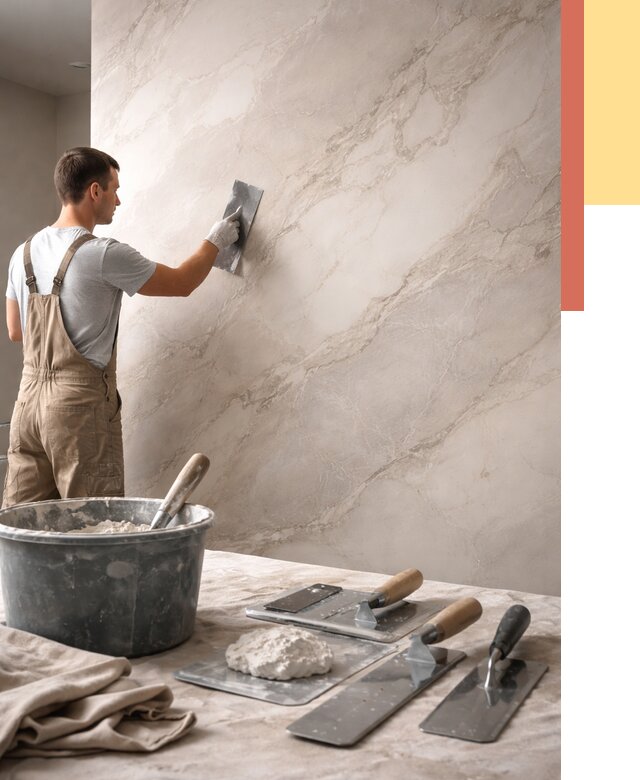 Декоративная штукатурка под мрамор в Богородицке от 2992 руб./м² — быстро и недорого | ОТДЕЛОЧНИК-Бгд