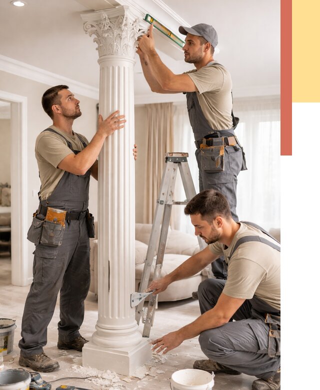 Установка декоративных колонн в Богородицке от 12823 руб. под ключ | ОТДЕЛОЧНИК-Бгд