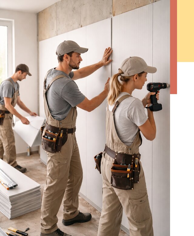 Монтаж ПВХ панелей на стены в Богородицке от 481 руб/м2 — быстро и недорого | ОТДЕЛОЧНИК-Бгд