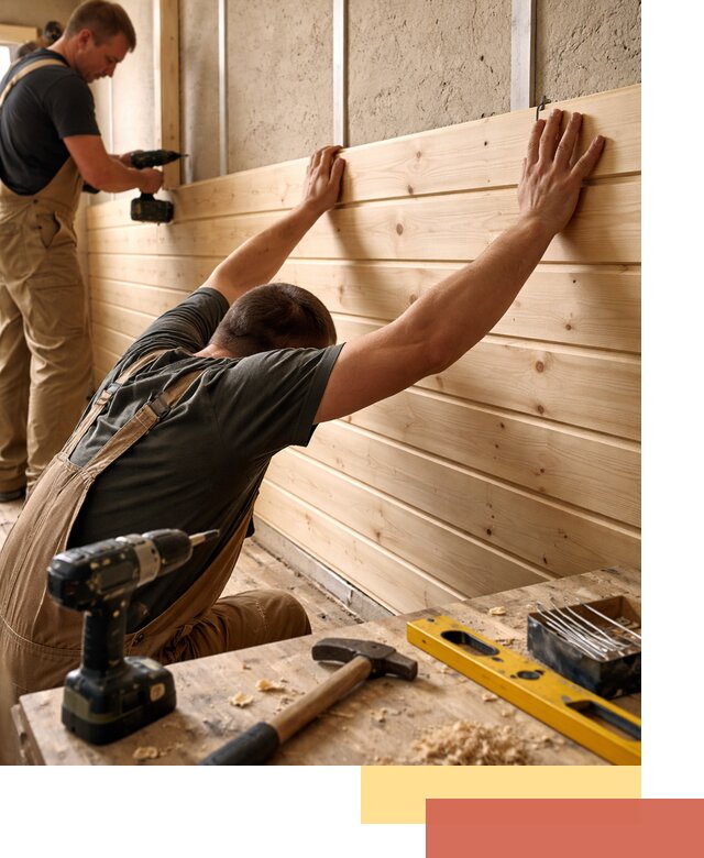 Монтаж деревянной вагонки на стены в Богородицке быстро и качественно