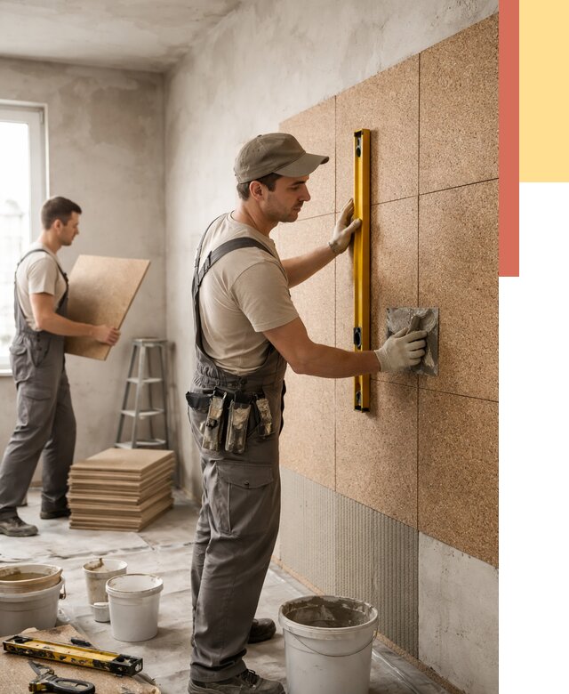 Монтаж пробковых панелей на стены в Богородицке от 3740 руб. — ОТДЕЛОЧНИК-Бгд