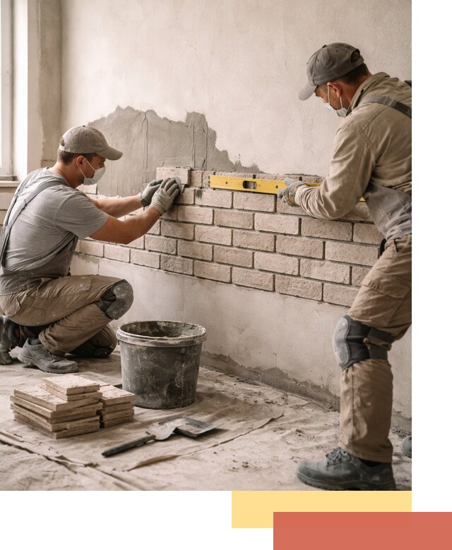 Монтаж декоративного кирпича профессионально в Богородицке