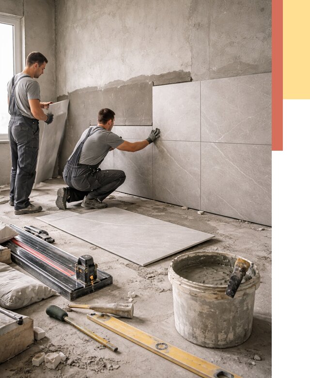 Облицовка стен керамогранитом в Богородицке от 4488 руб./м² — услуги под ключ | ОТДЕЛОЧНИК-Бгд