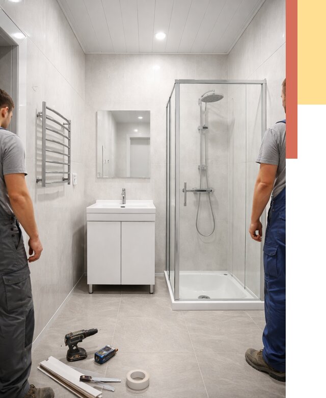 Отделка ванной комнаты панелями ПВХ в Богородицке от 4809 руб. за м2 | ОТДЕЛОЧНИК-Бгд