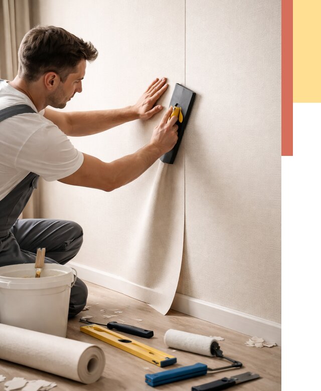 Поклейка виниловых обоев в Богородицке от 4809 руб. | Быстро и недорого — ОТДЕЛОЧНИК-Бгд