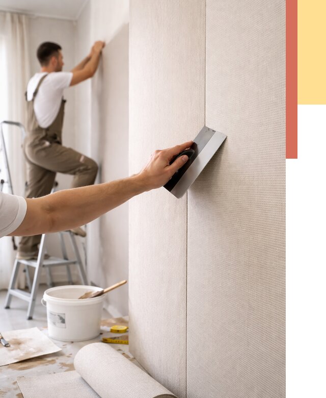 Поклейка текстильных обоев в Богородицке от 4809 руб. под ключ | ОТДЕЛОЧНИК-Бгд