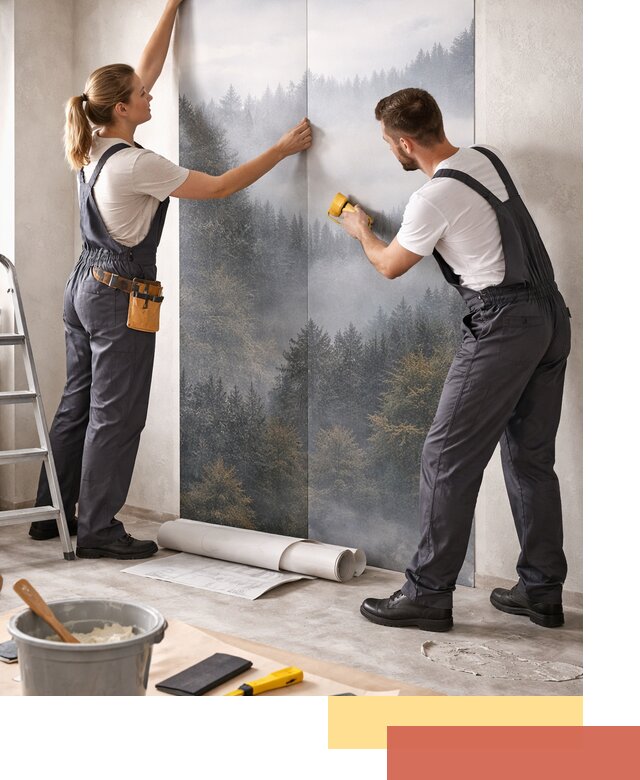 Поклейка фотообоев профессионально в Богородицке под ключ