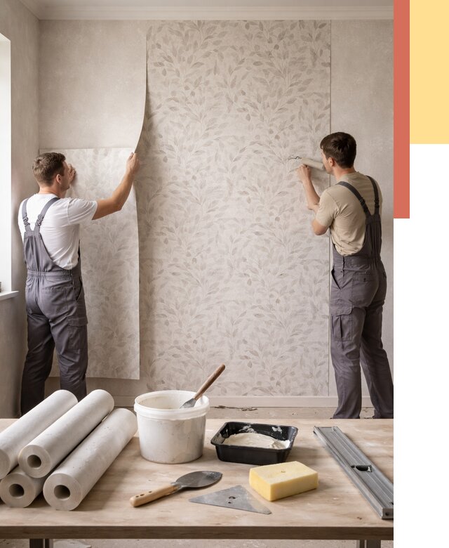 Поклейка обоев с подбором рисунка в Богородицке от 3740 руб. | ОТДЕЛОЧНИК-Бгд - быстро и недорого