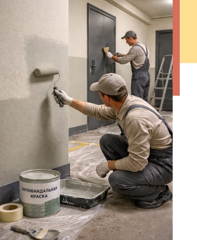 Покраска стен антивандальной краской в Богородицке от 4809 руб./м² под ключ | ОТДЕЛОЧНИК-Бгд