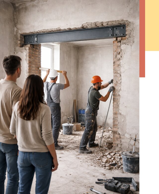 Усиление проема в стене в Богородицке от 10152 руб. — усиление дверного проема металлоконструкцией | ОТДЕЛОЧНИК-Бгд