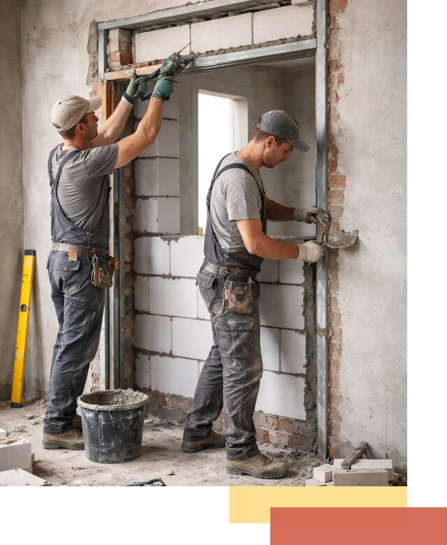 Закладка дверного проема под ключ в Богородицке: демонтаж, монтаж, отделка