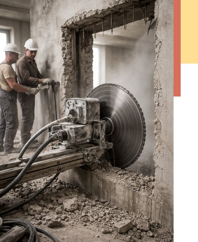 Алмазная резка проемов в Богородицке от 4809 руб. быстро и недорого | ОТДЕЛОЧНИК-Бгд