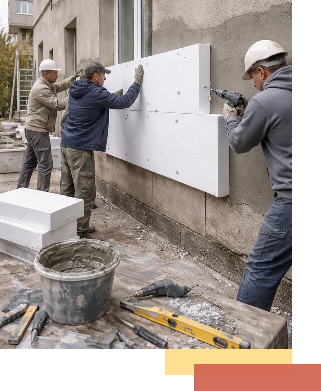 Утепление наружных стен пенопластом в Богородицке