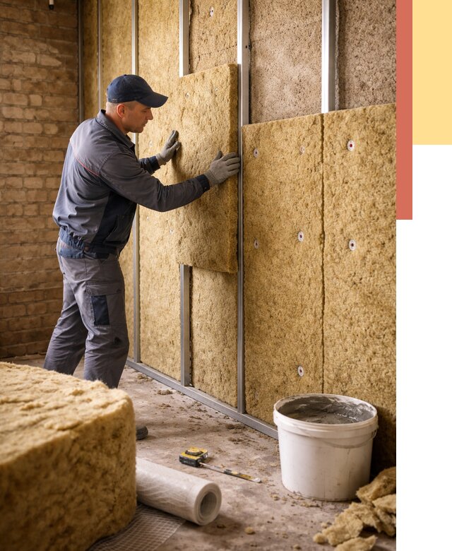 Утепление стен минватой в Богородицке от 1443 руб./м2 — недорого и быстро | ОТДЕЛОЧНИК-Бгд