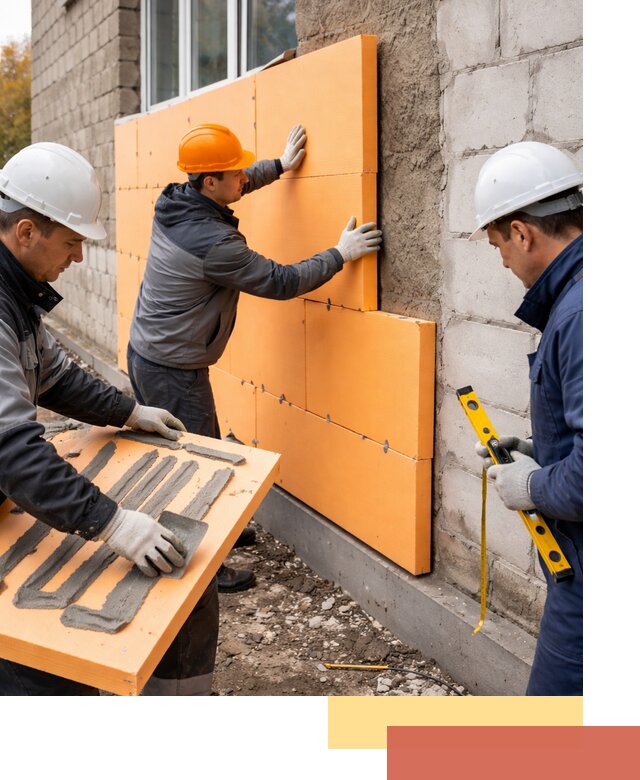 Утепление фасада пеноплексом под ключ в Богородицке