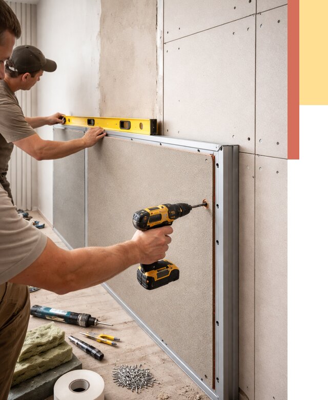 Шумоизоляция стен панелями ЗИПС в Богородицке от 2351 руб./м² под ключ | ОТДЕЛОЧНИК-Бгд