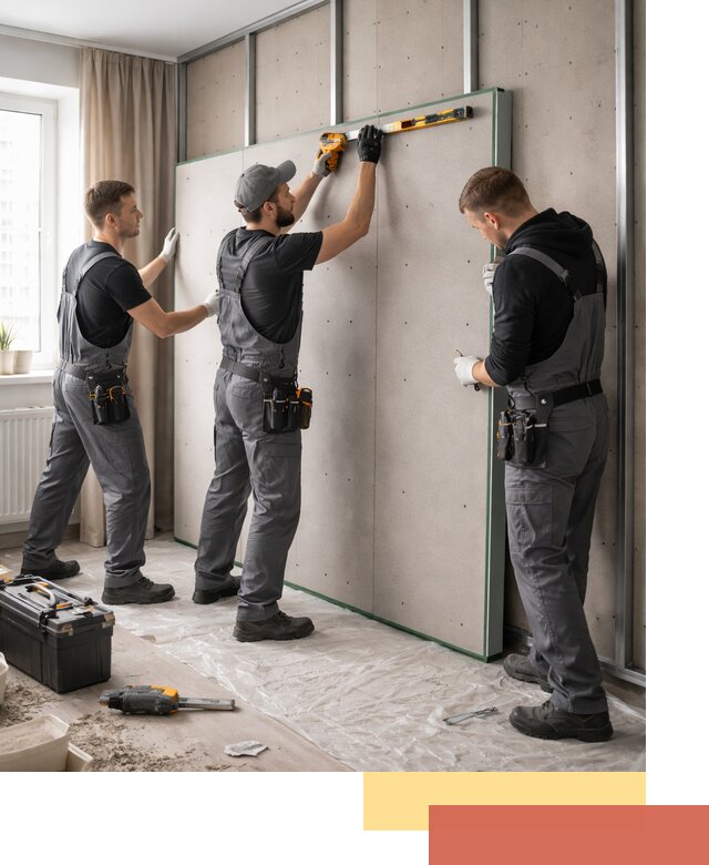 Шумоизоляция стен панелями ЗИПС в Богородицке для жилых и коммерческих помещений