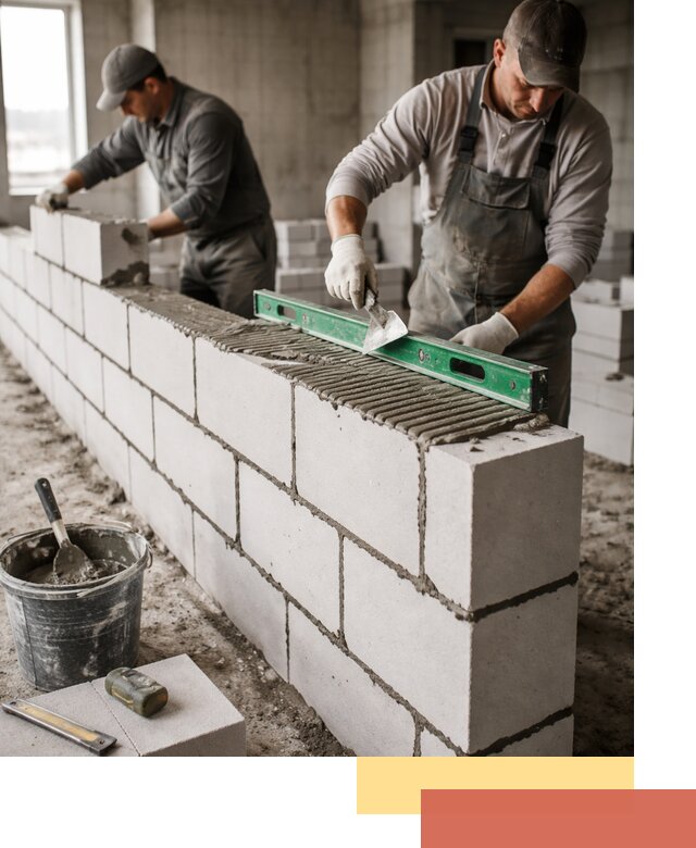 Кладка перегородок из газобетона в Богородицке быстро и качественно