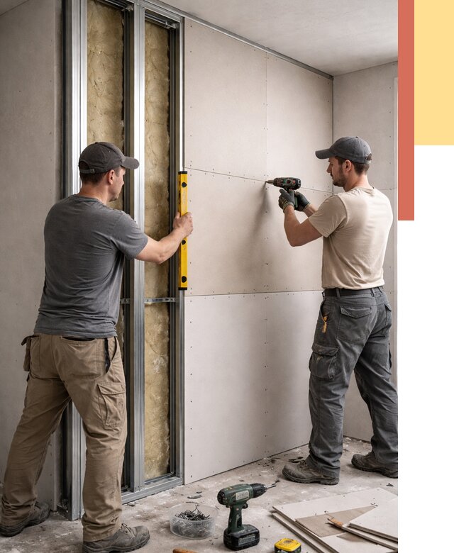 Монтаж двухслойной перегородки из гипсокартона в Богородицке от 1549 руб. | ОТДЕЛОЧНИК-Бгд