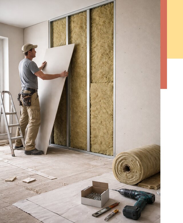 Перегородка из гипсокартона с шумоизоляцией в Богородицке от 3334 руб. | ОТДЕЛОЧНИК-Бгд