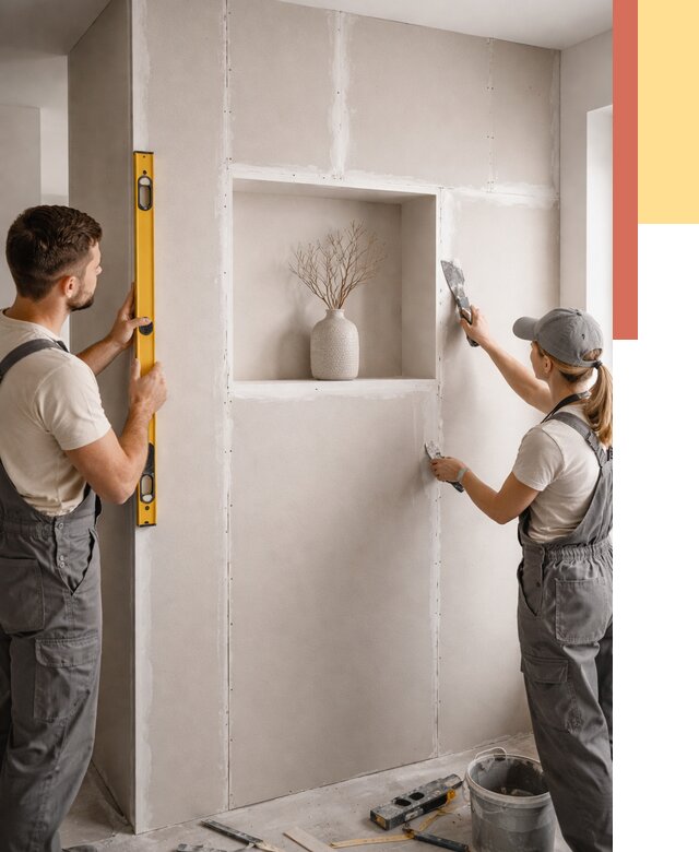 Перегородка из гипсокартона с нишей в Богородицке от 3473 руб. под ключ | ОТДЕЛОЧНИК-Бгд