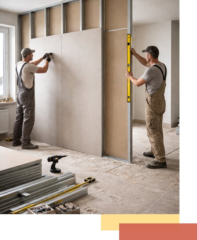 Зонирующая перегородка из гипсокартона под ключ в Богородицке