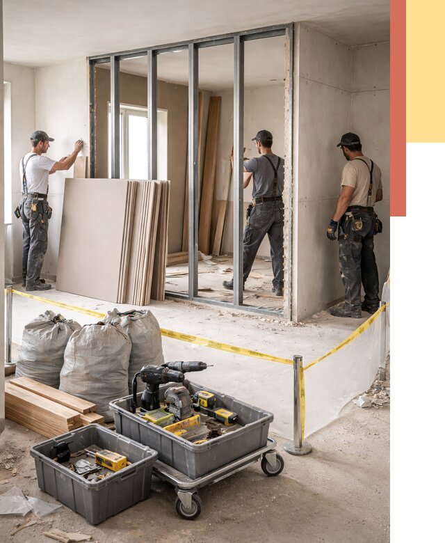 Перенос гипсокартонной перегородки в Богородицке под ключ от 4809 руб. | Демонтаж и монтаж – ОТДЕЛОЧНИК-Бгд