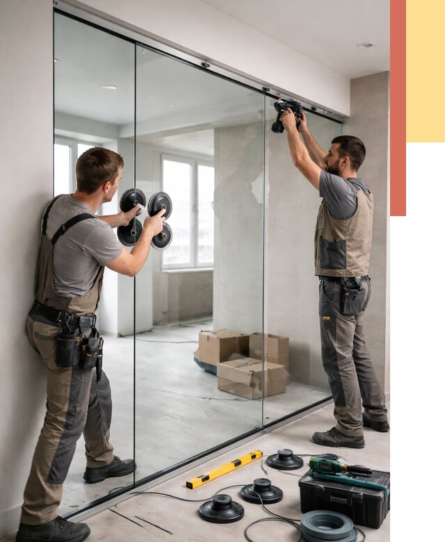 Монтаж стеклянных перегородок в Богородицке от 6946 руб. | ОТДЕЛОЧНИК-Бгд