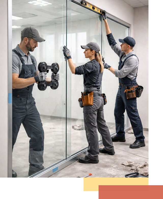 Профессиональный монтаж стеклянных перегородок в Богородицке