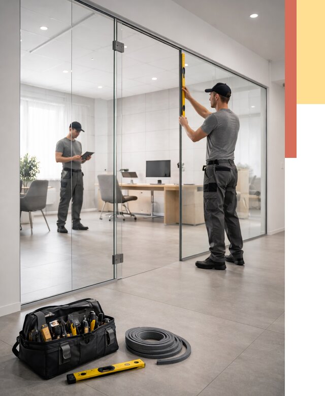 Цельностеклянные перегородки под ключ в Богородицке от 10152 руб. — монтаж и цены | ОТДЕЛОЧНИК-Бгд