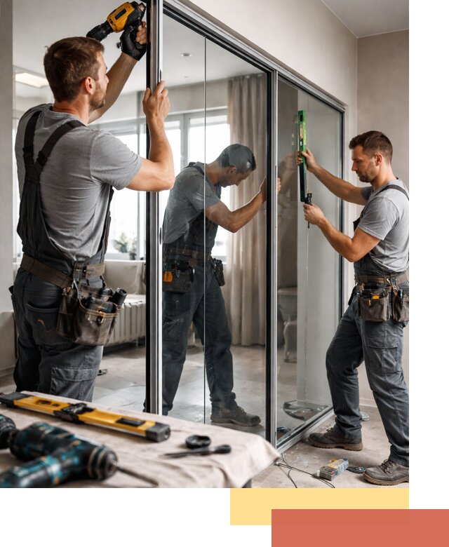 Каркасные стеклянные перегородки под ключ в Богородицке