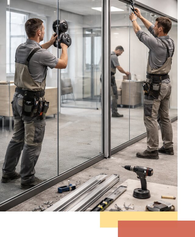 Стеклянные офисные перегородки под ключ в Богородицке